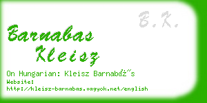 barnabas kleisz business card